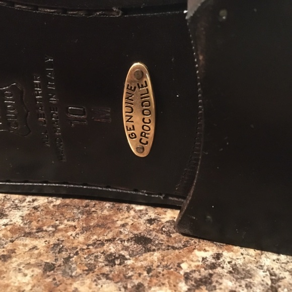 Like New mens real leather crocodile shoes leather Italy 10 M - Picture 5 of 9